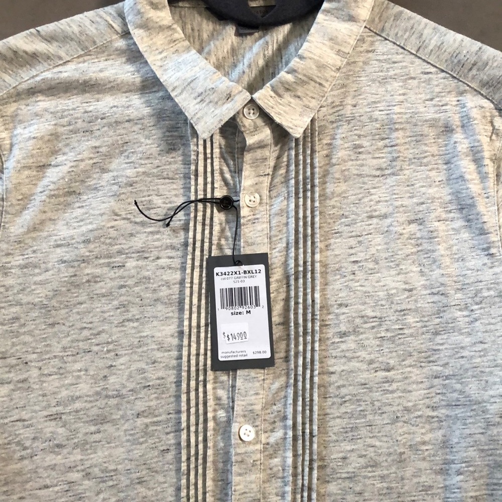 NWT John varvatos long sleeve grey shirt medium.